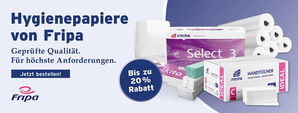 Fripa Handtuchspender, Fripa Handtuecher plus, Fripa Select, aerzterollen basic - line, Akito Kosmetiktuecher